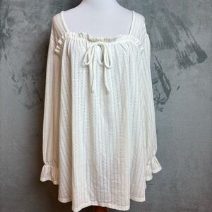NWT Cato Feminine Romantic Flowy White Blouse Top Sz 18/20W